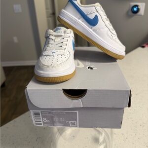Nike White and Blue Kids' Sneakers